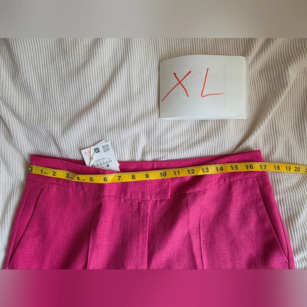 Zara High-waisted Slim Linen Pants Fuschia ZW COllection Bnwt